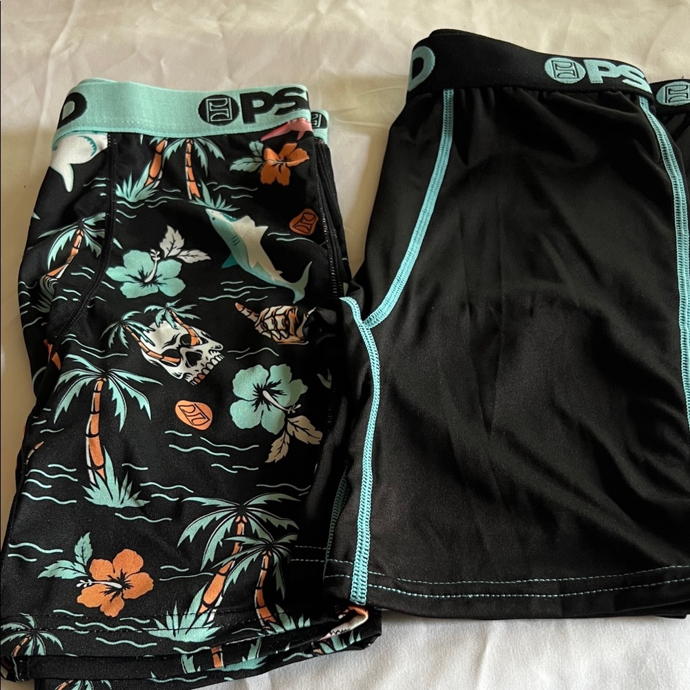 PSD Black and Tropical Print Boxer Briefs
